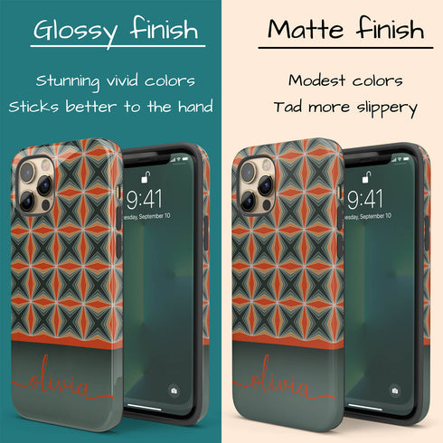 Christmas Pattern Custom Name iPhone Case